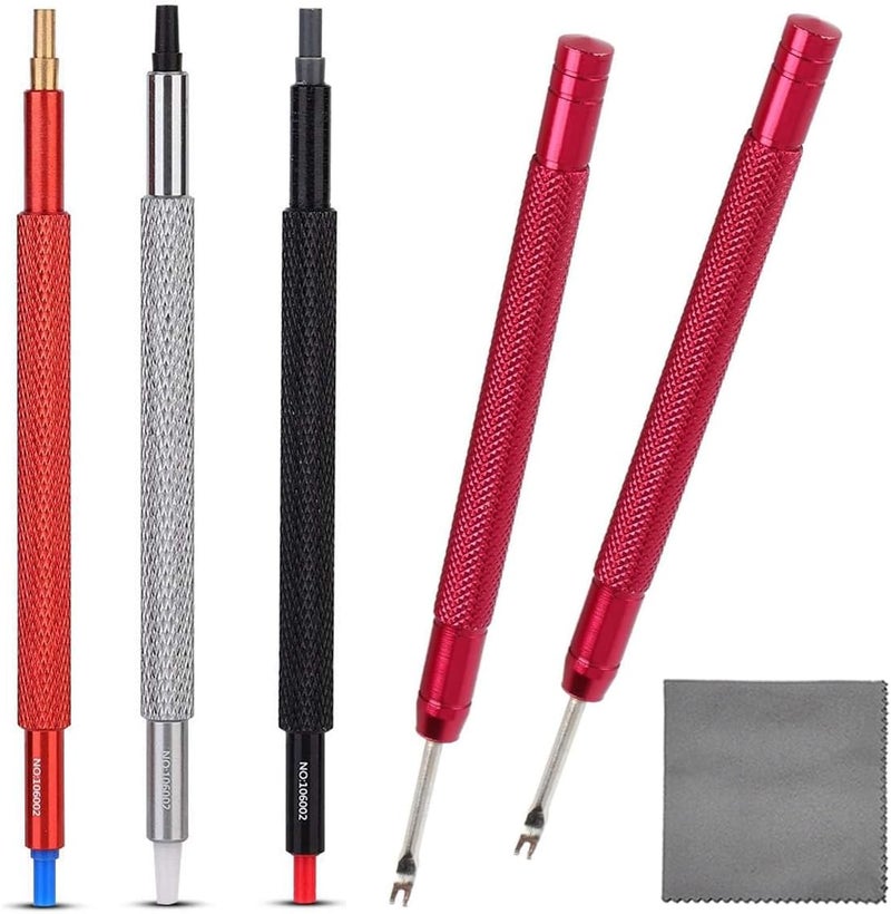 TICFROG Store Watch Hands Repair Tool Kit, Watchmakers Wristwatch Repair Tools with 3PCS Watch Hand Pressers Pusher,Removers Lever Minute Second Hand Removal, Puller Plunger Set - Image 1